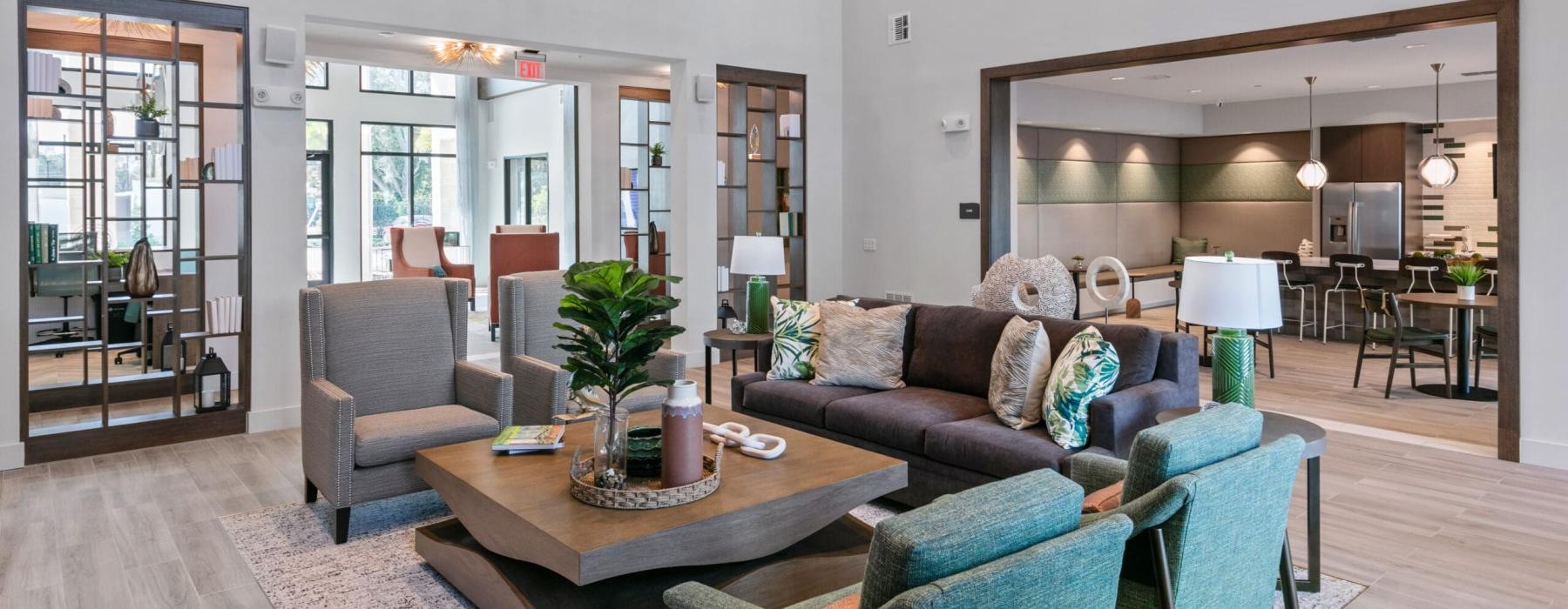 lounge area with couches and table